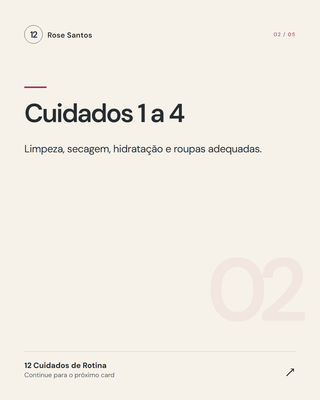 Card 2: Cuidados 1 a 4