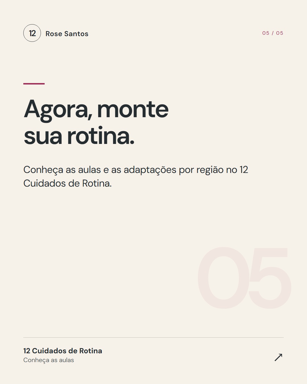Card 5: Agora, monte sua rotina.