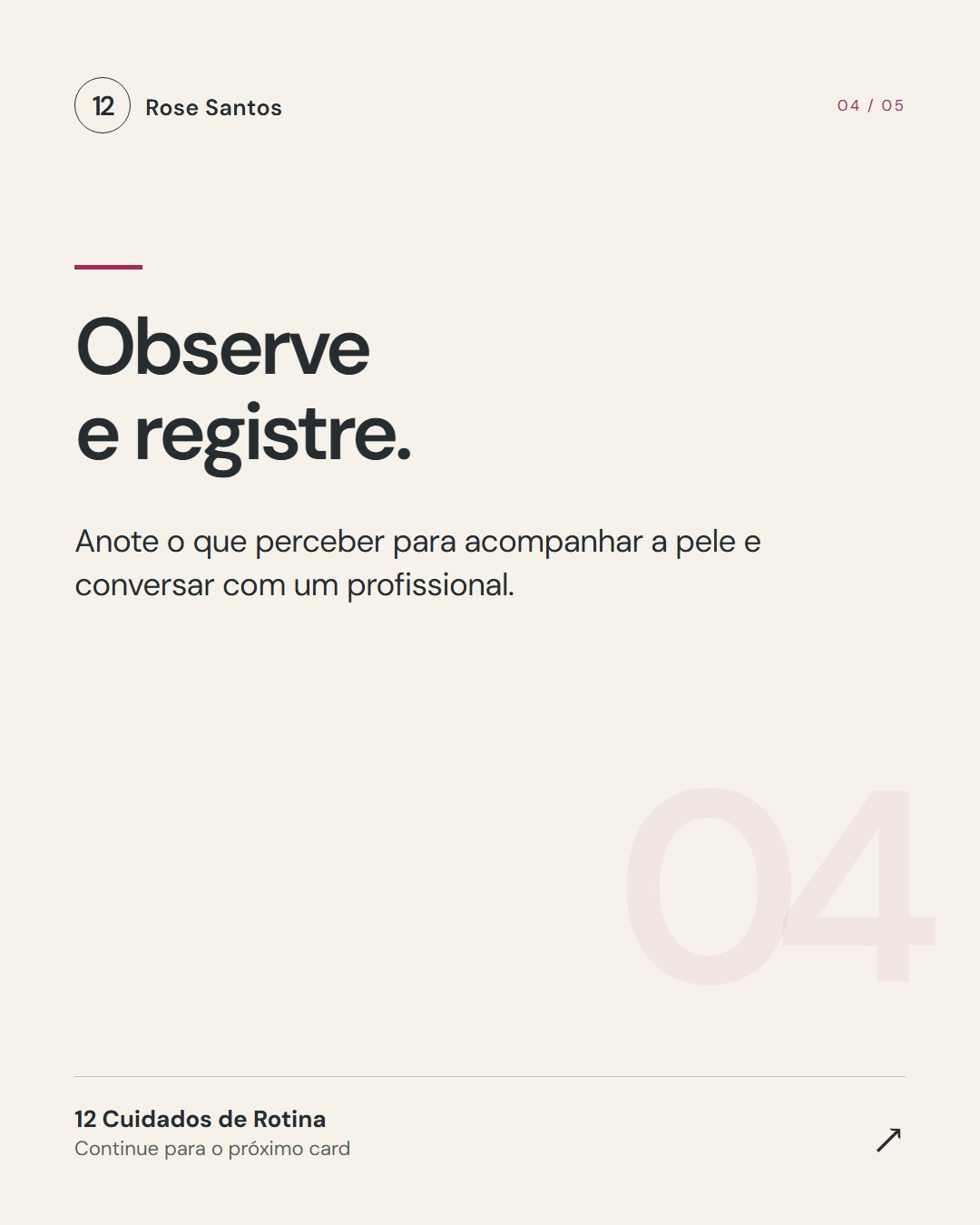 Card 4: Observe e registre.