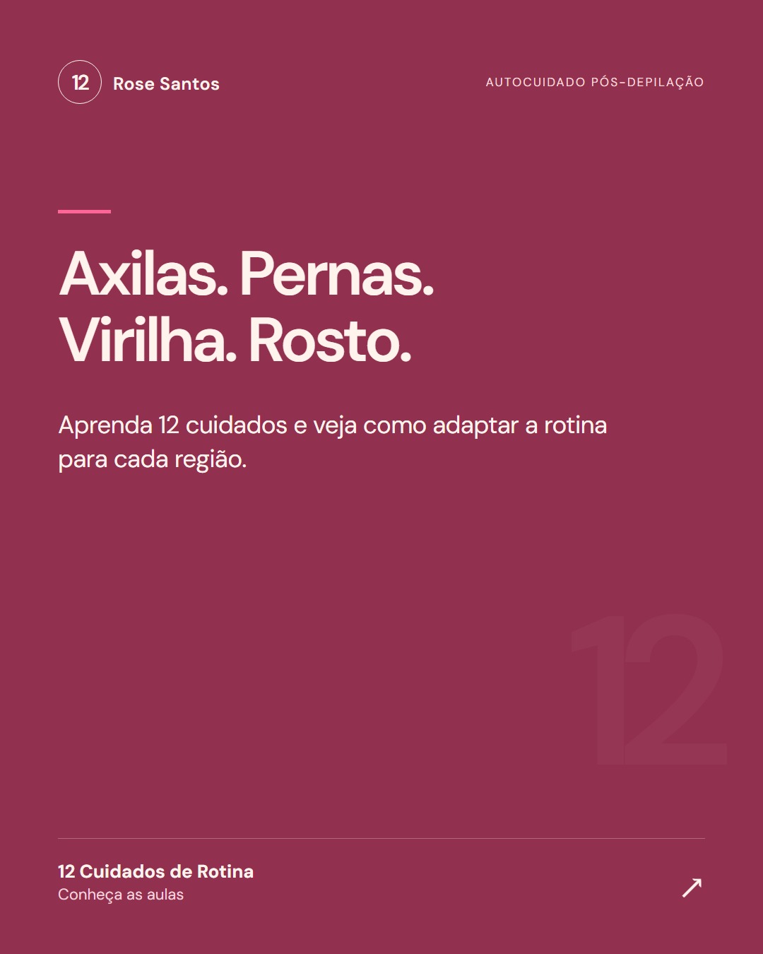 Axilas. Pernas. Virilha. Rosto.