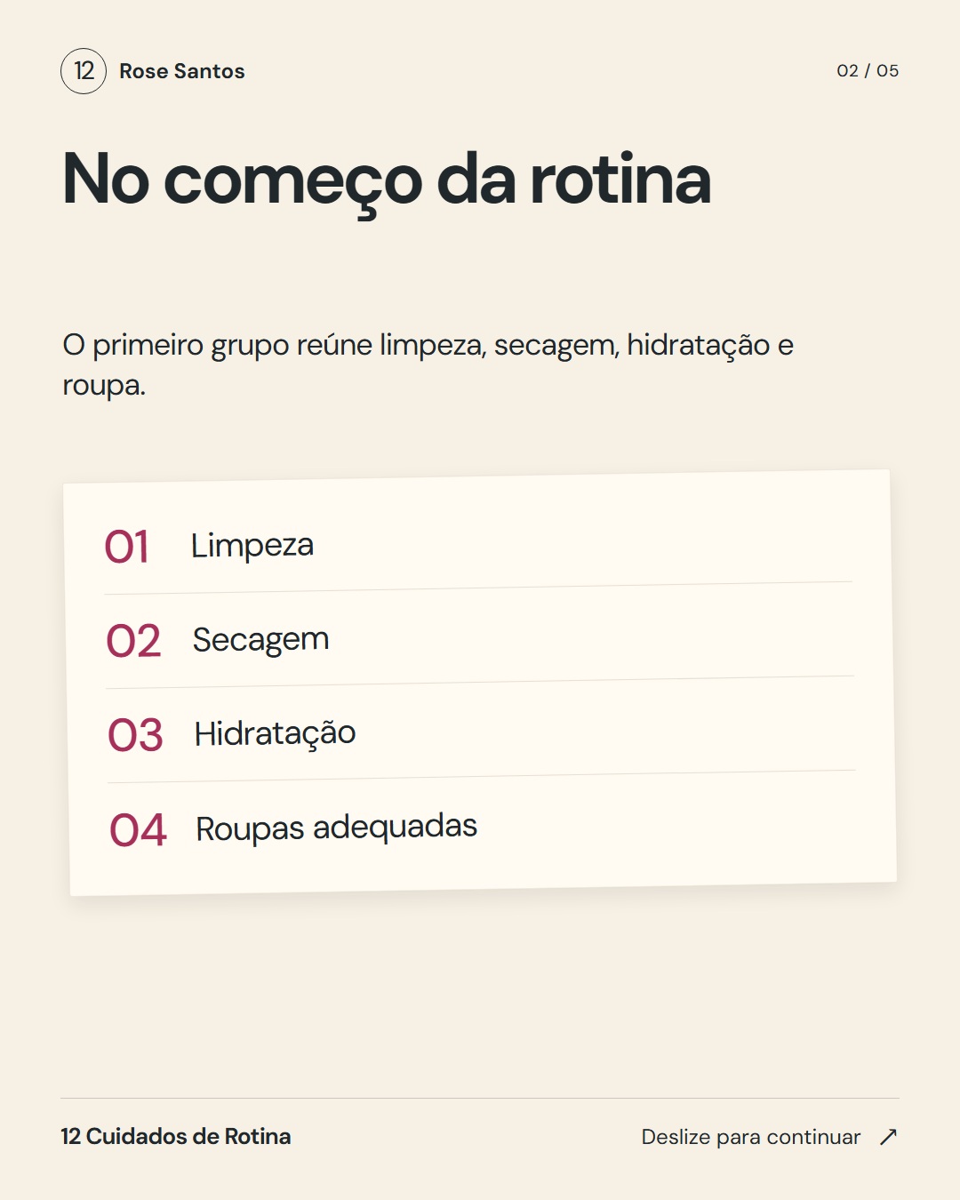 Os dois momentos da hidratação · Card 02 de 05