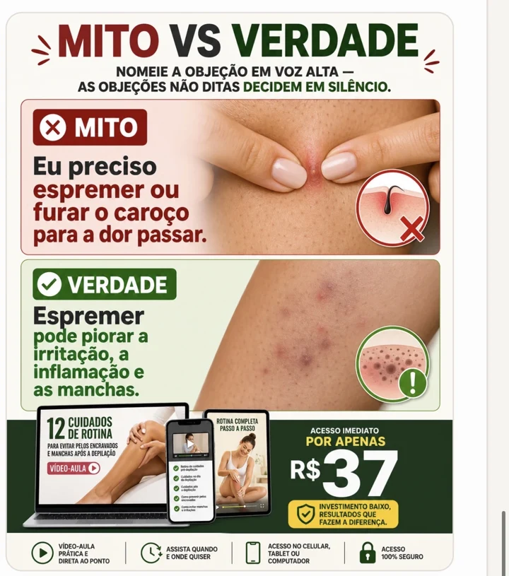 Prévia original recebida: Mito e verdade sobre espremer